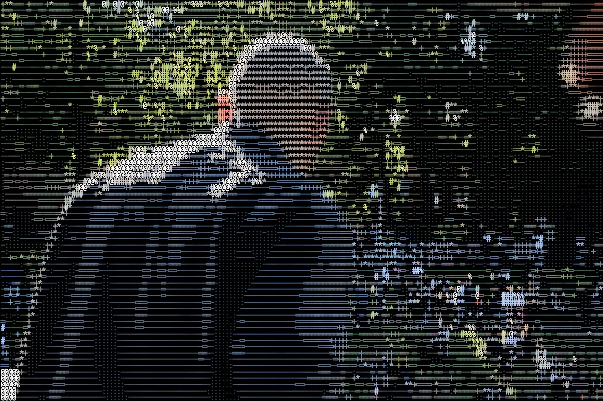 The same photo with the ASCII look